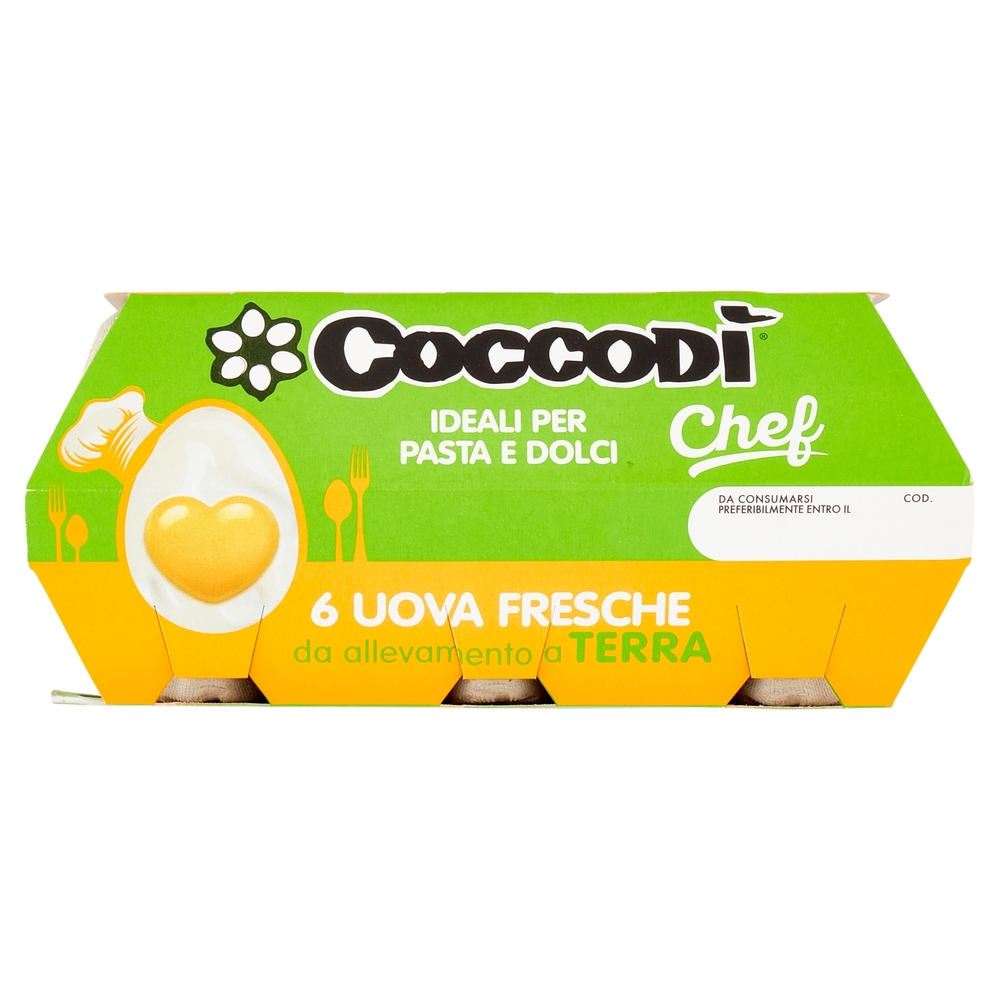 Coccodì Chef 6 Uova Fresche da allevamento a Terra 350 g
